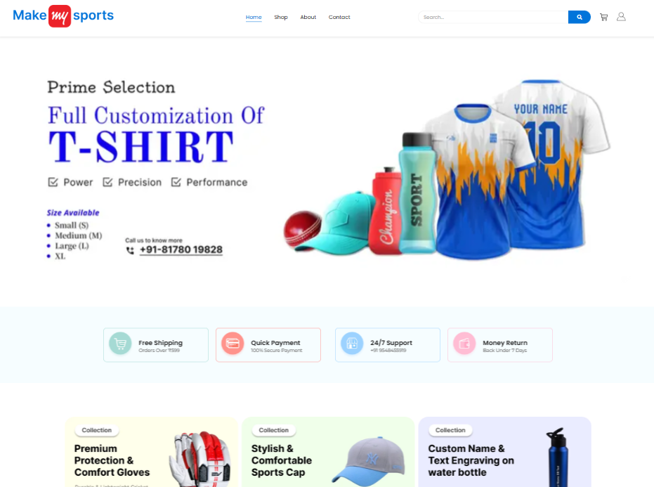 Make My Sports WooCommerce Website